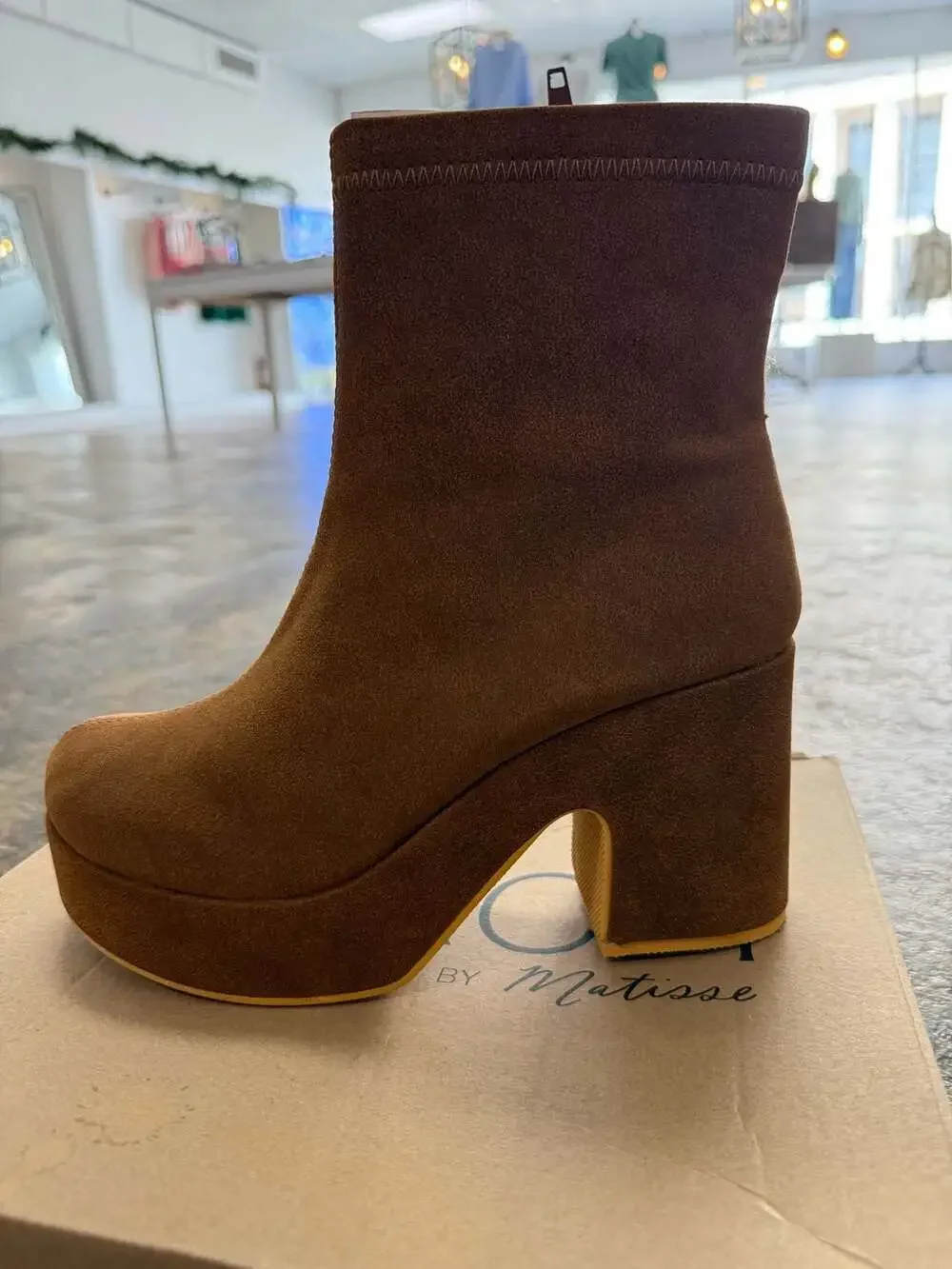 Beach by Matisse Dalton Cognac Platform Ankle Boots